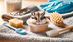 Sanitizing a Juvenile Hamster's Environment